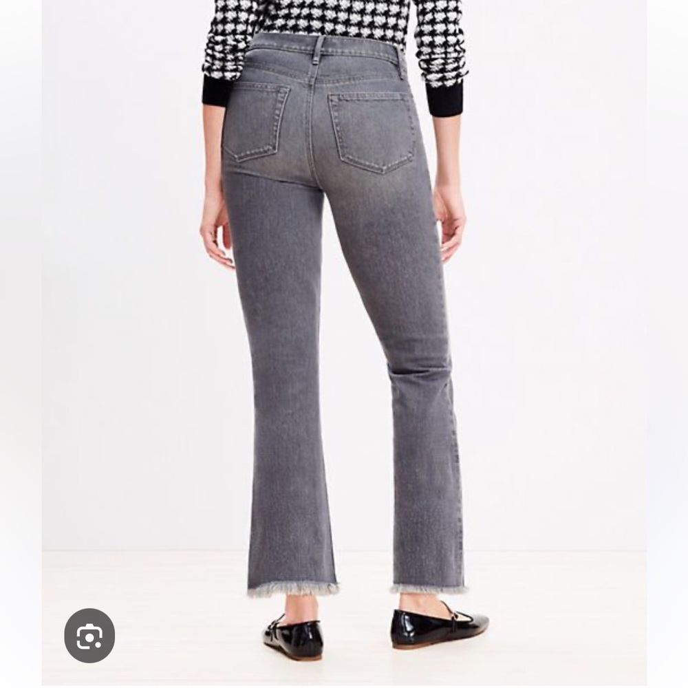LOFT Kick Crop Gray Jean NWOT